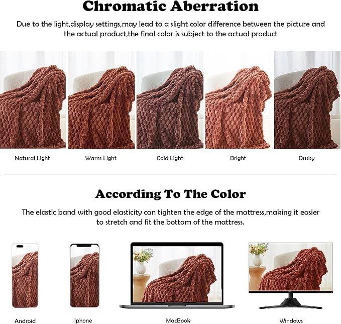 NEWCOSPLAY Super Soft Queen Blanket Coffee Premium Silky Flannel Fleece 3D - Image 6