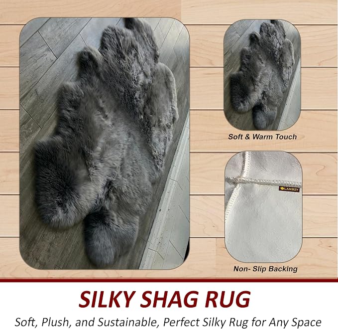 Free Shape Luxury Soft Fluffy Shag Area Rug Single Quarto 4 Pelts 4'x6' - Image 4
