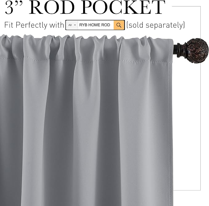 RYB HOME RV Curtains for Camper Windows, Mini Small Thermal Insulated Sunlight - Image 2