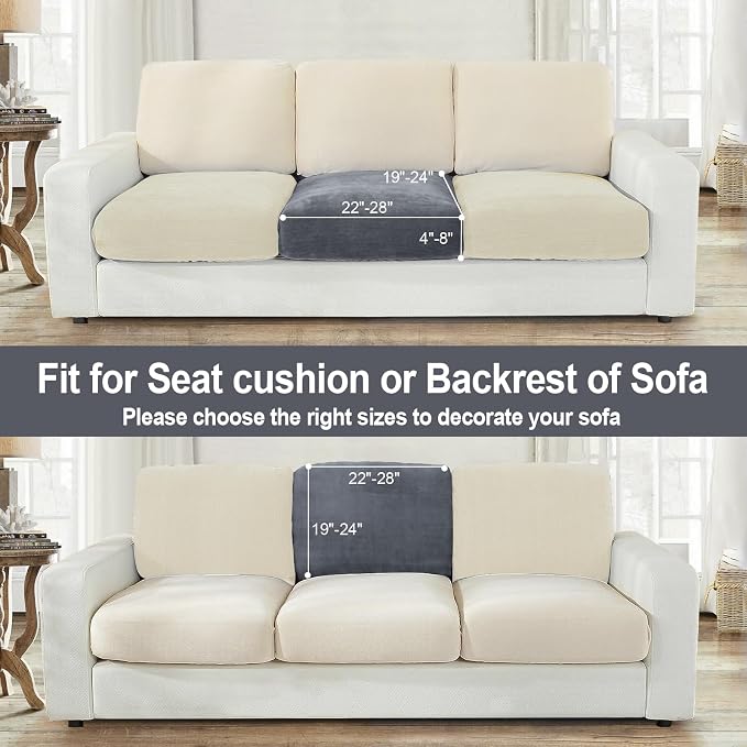 NAISI Couch Cushion Covers 1 Piece Velvet Stretch Sofa Seat Covers or Backrest - Image 4