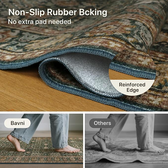 Bavni Area Rugs 6x9- Washable Rug Lightweight Non-Slip, Ultra Thin Low Pile - Image 6