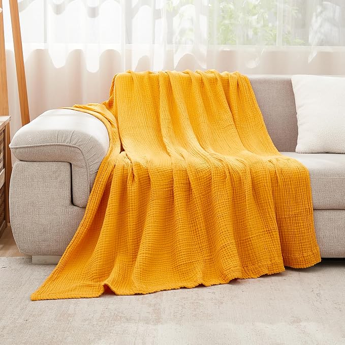 EMME Cotton Muslin Twin XL Blanket Breathable Gauze Blanket Soft Lightweight - Image 3