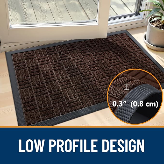 OLANLY Front Door Mat Outside Entrance 33x21, Heavy Duty Sturdy Natural Rubber - Image 5