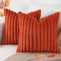 Pallene Faux Fur Plush Fall Throw Pillow Covers 22x22 Set of 2, Luxury Soft by PALLENE