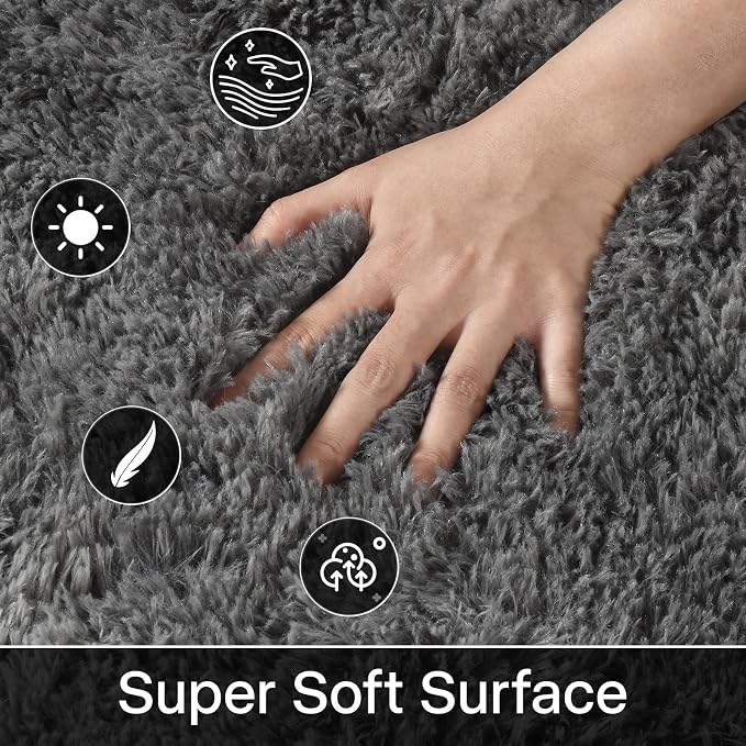 Meralax Gradient 4x6 Grey Rugs for Living Room Bedroom, Machine Washable Soft - Image 5
