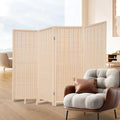 Bamboo Room Divider Panel with 360°Rotating Feet, 4 Panel 47" H Short Folding by JVVMNJLK