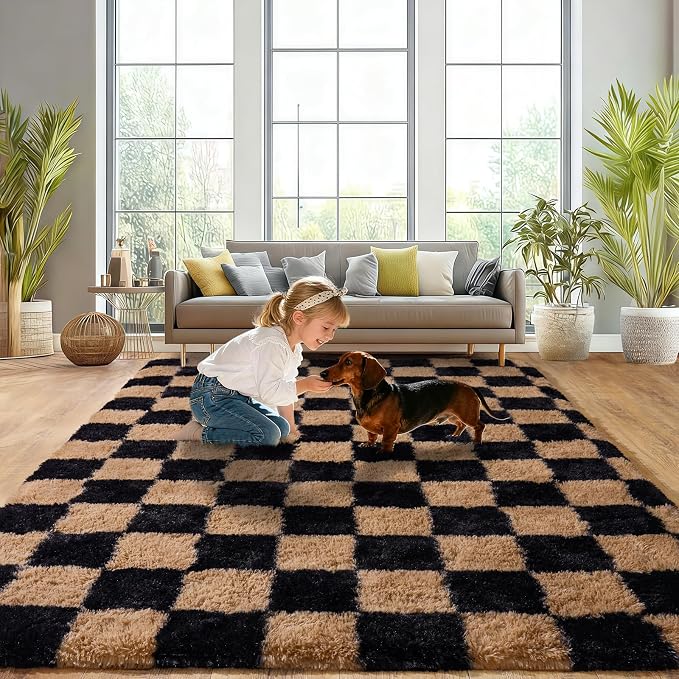 Upgrade Non-Slip Plush Rugs for Living Room, Soft Shaggy Carpets for Living Room - Image 2