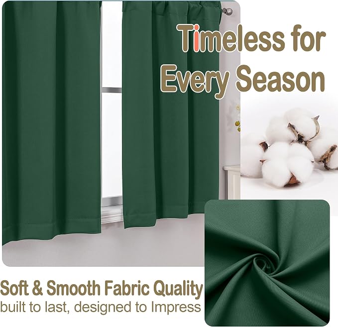 OVZME Kitchen Curtains for Small Window Treatment, Light Filtering Short Cafe - Image 7