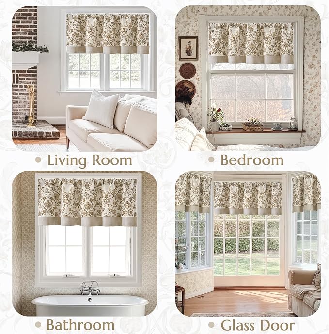 jinchan Linen Valance Kitchen Curtain - Image 7