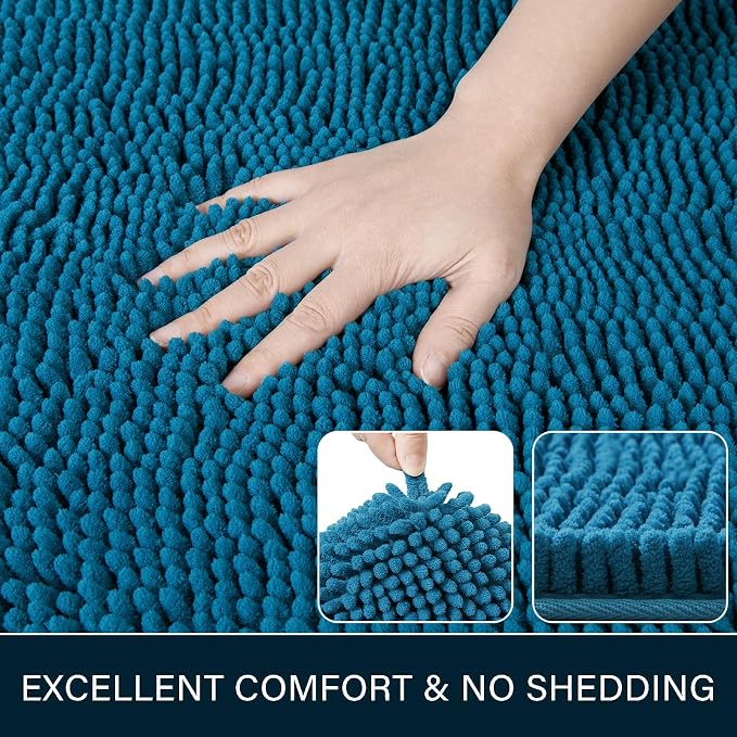 LOCHAS Luxury Bathroom Rug Shaggy Bath Mat 24 x 70 Inch, Washable Non Slip Bath - Image 3