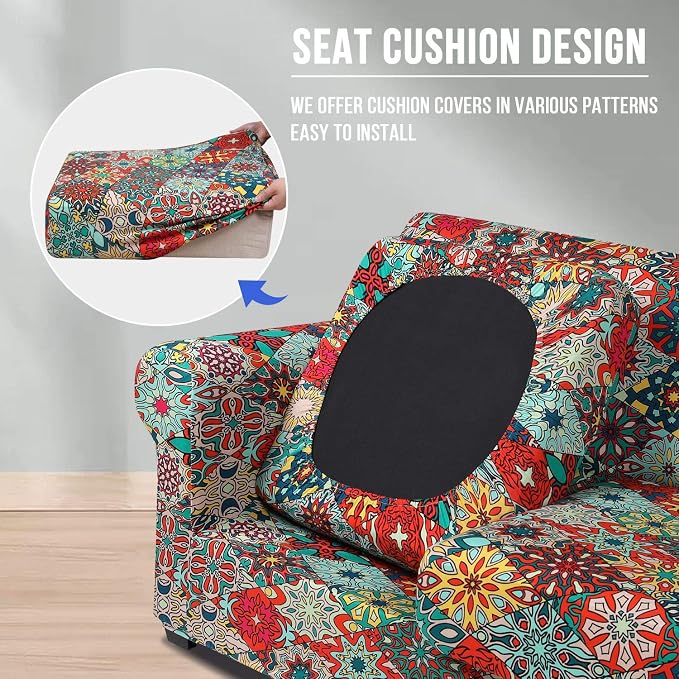 hyha Couch Cover, Loveseat Covers, Floral Pattern, 3 Pieces, Sofa Slipcovers - Image 2