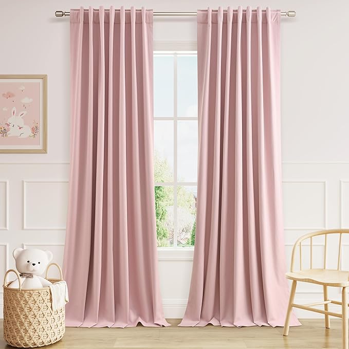Guken 100% Blackout Linen Curtains 84 Inch 2 Panels Set by Guken