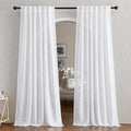 NICETOWN White Linen Sheer Curtains and Drapes 84 inches Long, Rod Pocket & by NICETOWN