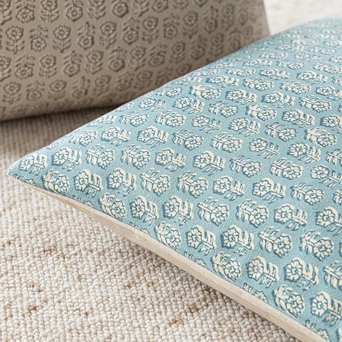 Foindtower Set of 2 Decorative Vintage Floral Print Throw Pillow Covers Neutral - Image 3