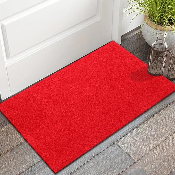 AAZZKANG Red Door Mat Set of 2 Non Slip Durable Multi-Purpose Outdoor Indoor - Image 2