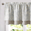 jinchan Linen Valance Curtain Farmhouse Grey Floral Printed Small Window Curtain by JINCHAN
