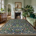 Tangsoo 5x7 Area Rug for Living Room Non Slip, Washable Vintage Green Floral by Tangsoo