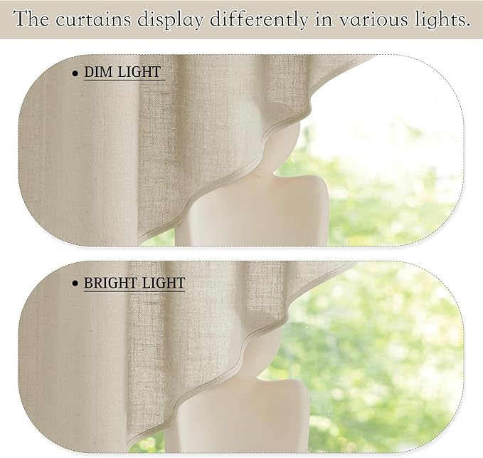 RYB HOME Swag Valances Short Linen Curtains - Image 6
