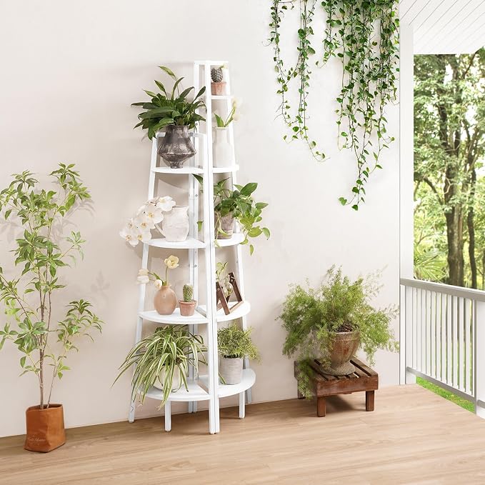 Yoobure Corner Shelf, 5-Tier Corner Bookshelf - Image 6
