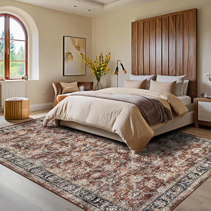 GarveeHome Large Area Rug 9x12 Washable Vintage Floral Rug - Image 2