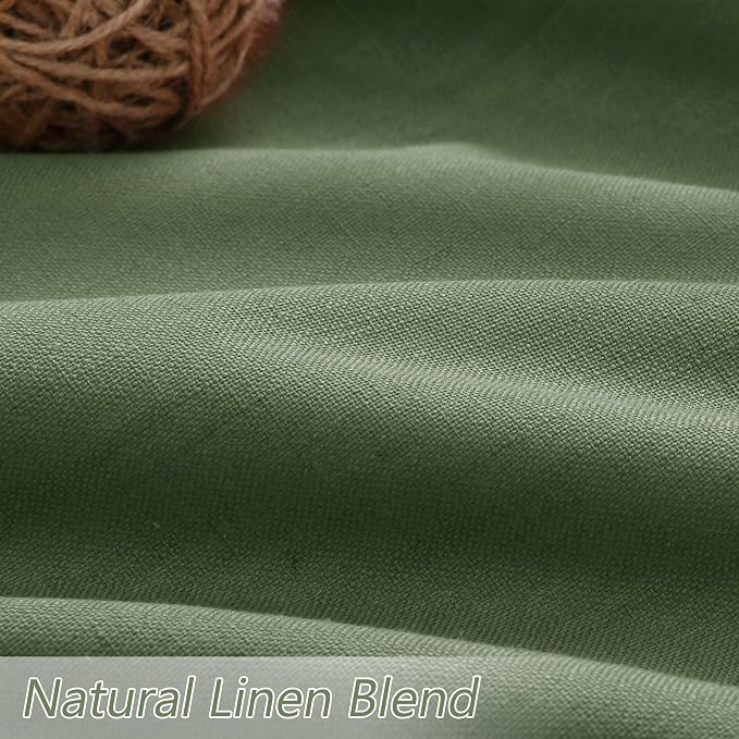 Guken Olive Green 100% Blackout Curtains 102 Inch Length 2 Panels Set - Image 3