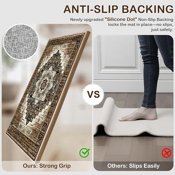 Tritard Non Slip Kitchen Rugs Sets of 3 Washable Boho Kitchen Mats - Image 3