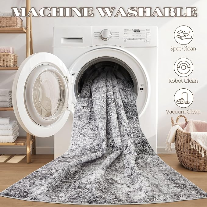 DMOYEST 2x3 Entryway Area Rug: Washable Neutral Modern Abstract Small Rug - Image 6