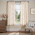 jinchan Linen Floral Curtains 63 Inch Farmhouse Country Flower Drapes Rustic by JINCHAN