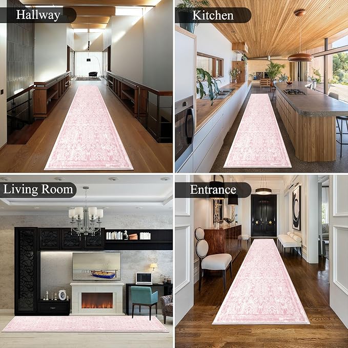 Vaukki Hallway Runner Rug, Vintage Shaggy Soft Laundry Rug Runner, Non Slip - Image 3