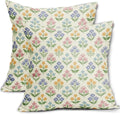 Spring Floral Easter Block Print Pillow Covers 24x24 Inch Set of 2 by Sivirary