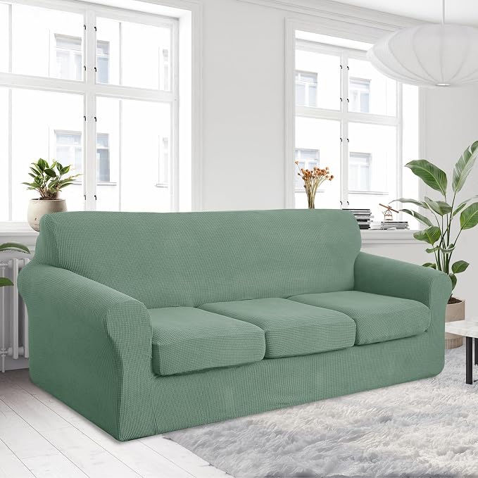 U-NICE HOME 4 Pieces Oversized Stretch Couch Cover Sofa Cover Washable Slipcover - Image 2