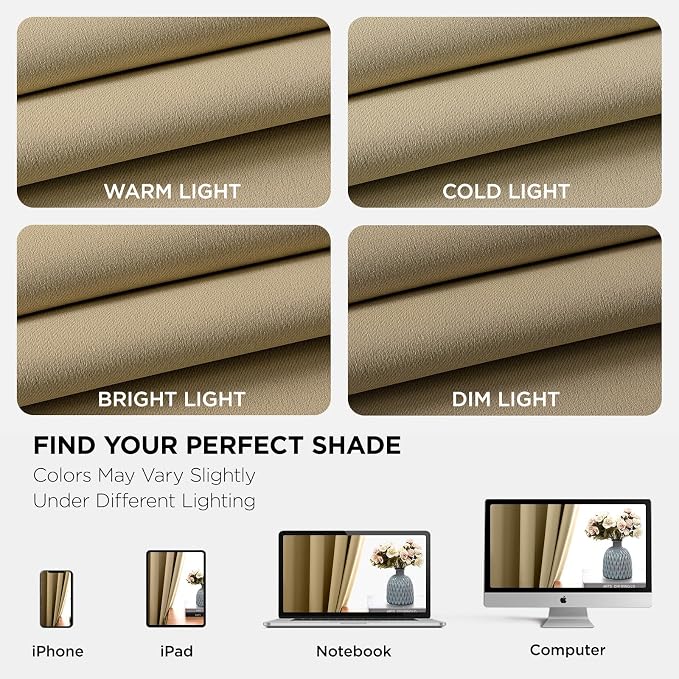 Joydeco Blackout Curtains 72 inches Long 2 Panels Set, Thermal Insulated Long - Image 8