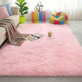 Pink Area Rugs for Bedroom Girls, Living Room Decor, Fluffy Fuzzy Shag Rug 4x6 by Amdrebio