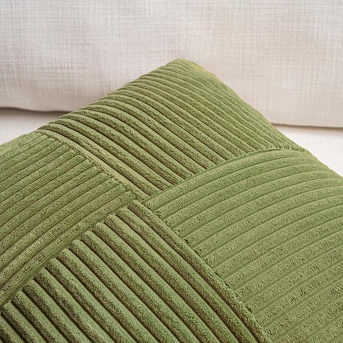 Fancy Homi 2 Packs Moss Green Euro Decorative Throw Pillow Covers 28x28 Inch - Image 4