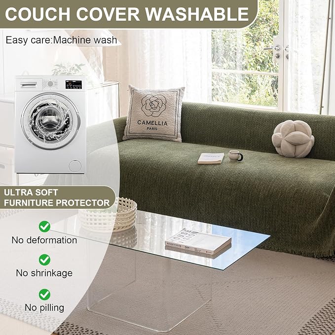 ROOMLIFE Green Sofa Cover, Vintage Boho Couch Cover - Image 6