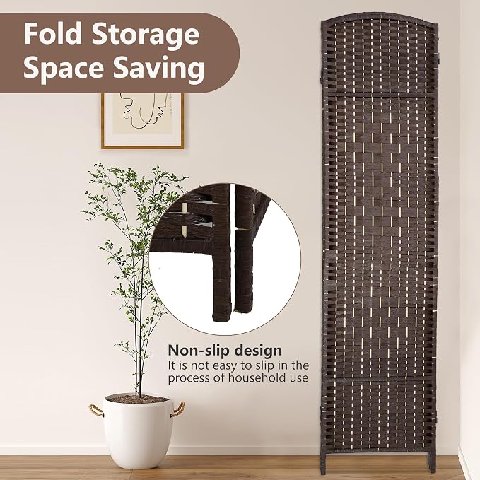 Room Divider 8 Panel Folding Privacy Divider 6 Ft Indoor Wall Divider Portable - Image 5