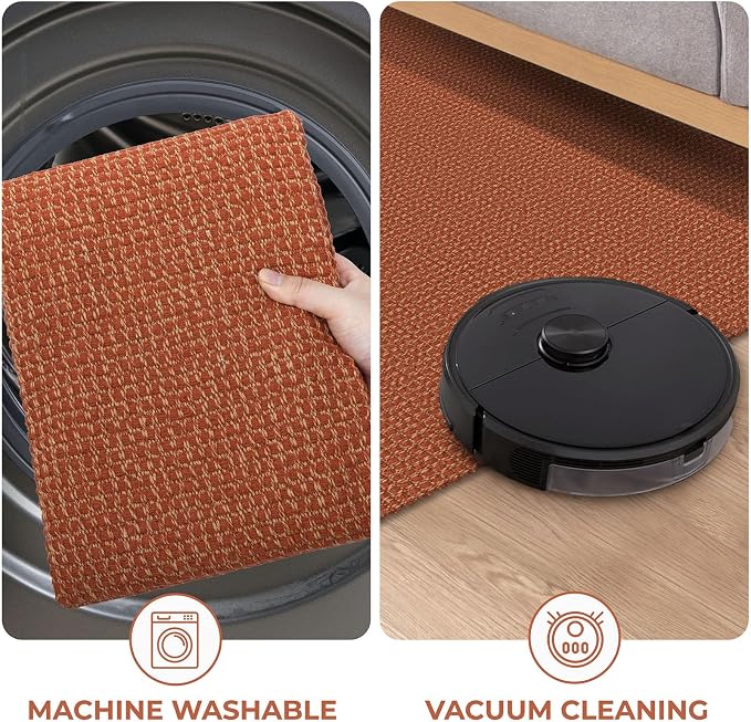 KOZYFLY Washable Area Rug 4x6 ft Non Slip Rubber Backed Living Room Rugs - Image 7