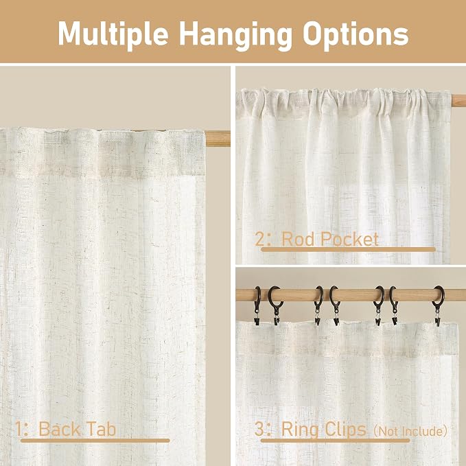 LAMIT Extra Wide Linen Curtains - Image 3
