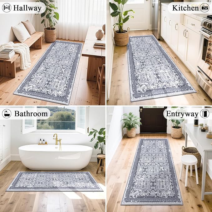 Vaukki Hallway Runner Rug, Vintage Shaggy Soft Laundry Rug Runner, Non Slip - Image 4
