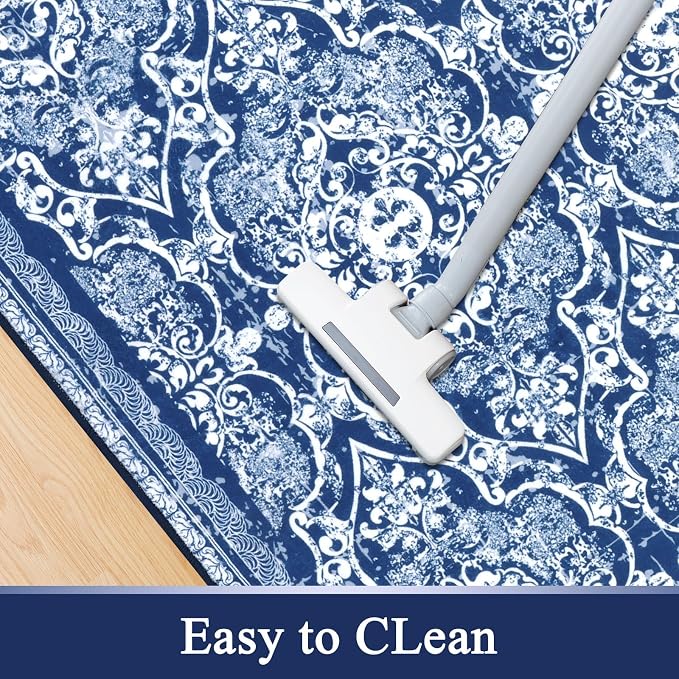 Vaukki Living Room Rug, Vintage Shaggy Soft Laundry Rug, Non Slip Kitchen Area - Image 5