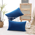 NiNi ALL Decorative Throw Pillow Covers Velvet 12x20 Inch Pack of 2 Blue by NiNiALL