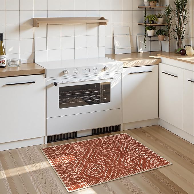 Wonnitar Moroccan Bathroom Rug, Washable 2x3 Small Bath Mat, Boho Tribal Soft - Image 5