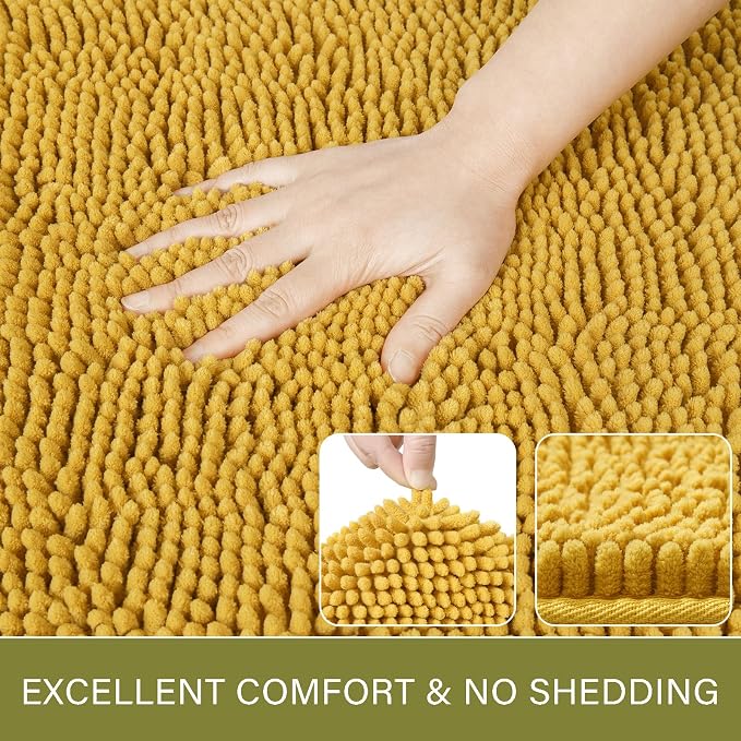 LOCHAS Luxury Bathroom Rug Shaggy Bath Mat 24 x 70 Inch, Washable Non Slip Bath - Image 3