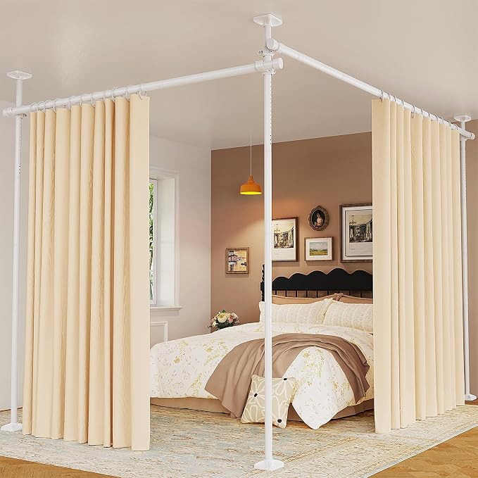 Goovilla Room Divider for Room Separation, Tension Curtain Rods No Drilling by Goovilla