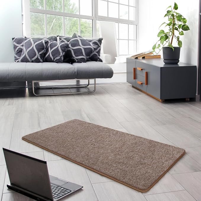 Keeko Soft 2x4 Small Runner Rug Brown, Bedside Rugs - Image 3