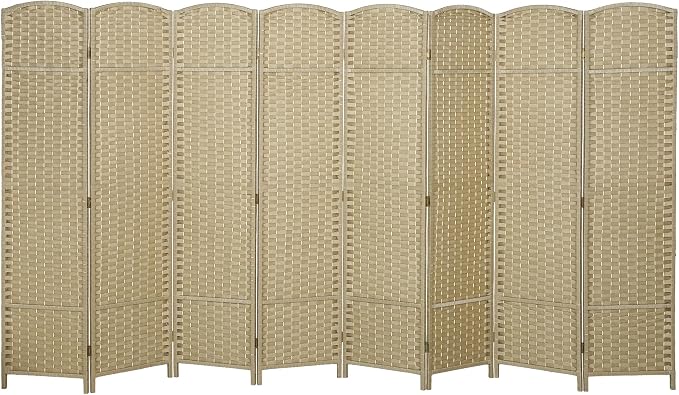 HOMCOM Room Divider, 8 Panel Folding Privacy Screen, 5.6' Tall Freestanding by HOMCOM