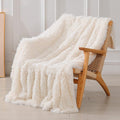 Tuddrom Decorative Extra Soft Fuzzy Faux Fur Throw Blanket 50" x 60", Solid by Tuddrom