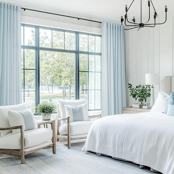 Sky Blue Curtains 108 inch Length - Image 5