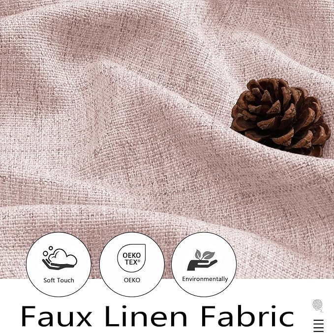 Valances for Windows, Light Filtering Faux Linen Textured Small Short Window - Image 3