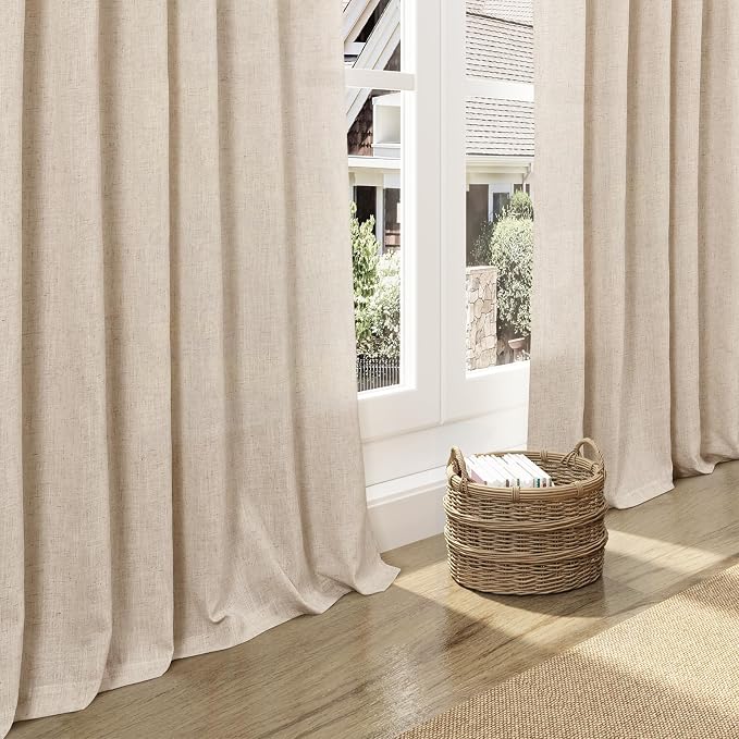 Nanspring Grey Flax Linen Curtains 72 Inches Long - Image 5